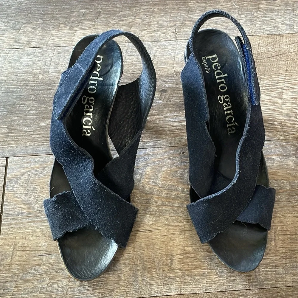 Pedro Garcia suede slingback peep toe Heeled Sandals heels